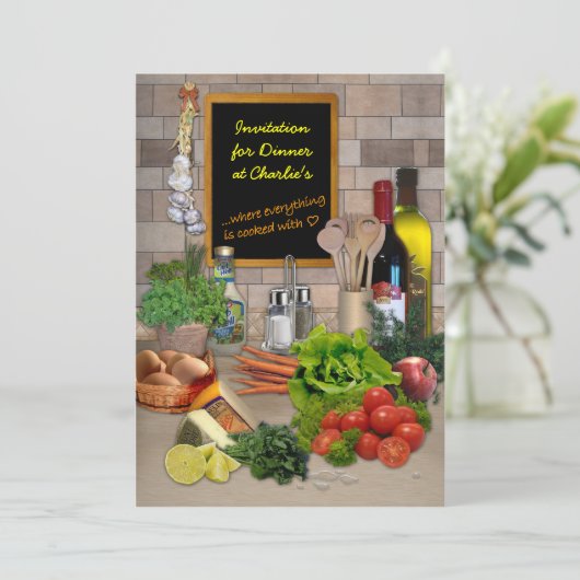 Binnenuitnodiging (aanpasbaar) kaart (Staand voorkant)