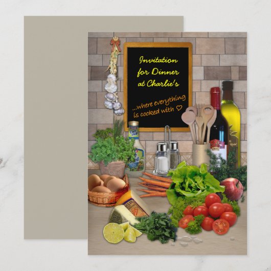 Binnenuitnodiging (aanpasbaar) kaart (Voorkant / Achterkant)