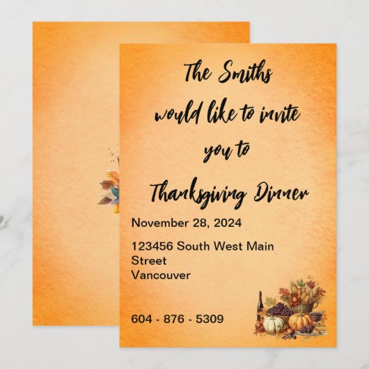 Binnenuitnodiging Kaart (Voorkant / Achterkant)