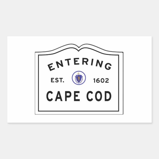 Binnenvaren van Cape Cod Massachusetts teken Rechthoekige Sticker (Voorkant)