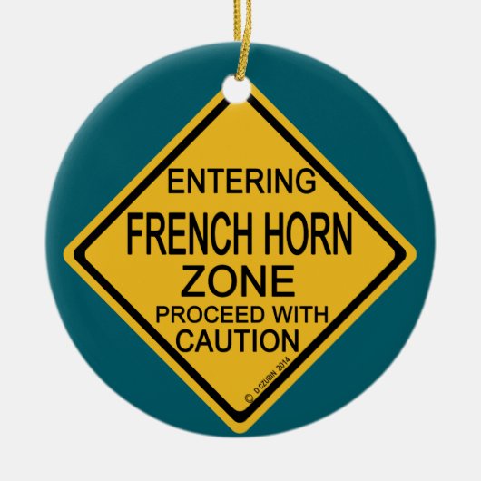 Binnenvaren van de Franse Horn Zone Keramisch Ornament (Voorkant)