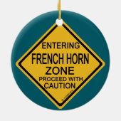 Binnenvaren van de Franse Horn Zone Keramisch Ornament (Achterkant)