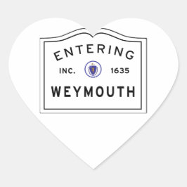Binnenvaren van de stad Weymouth MA Hart Sticker