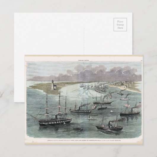 Binnenvaren van New Orleans, Commodore Farragut's  Briefkaart (Voorkant / Achterkant)