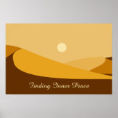 Binnenvrede vinden, woestijnlandschap Gele kunst Poster (Voorkant)