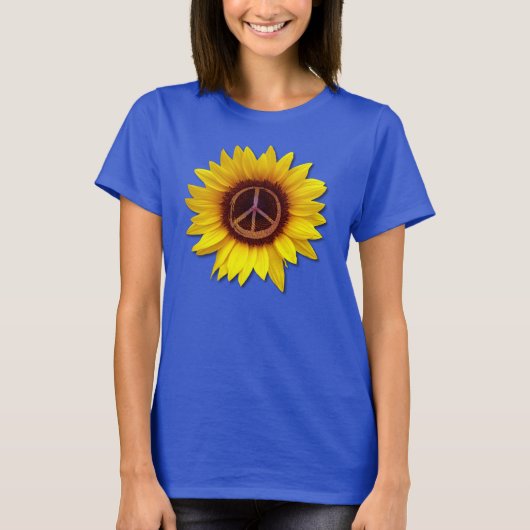 Binnenvrede Zonnebloem Symbool Teken Anti-War Lief T-shirt (Voorkant)