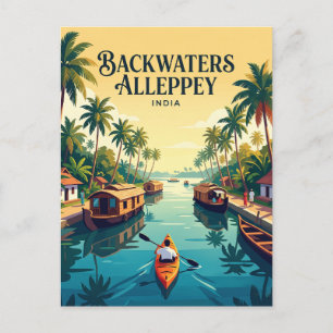 Binnenwateren Alleppey India Briefkaart