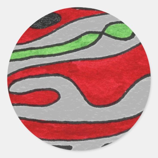 "Binnenzijde uit" Abstract ontwerpsticker Ronde Sticker (Voorkant)