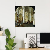 Binnenzijde van de buitenste kerk in de delft poster (Thuiskantoor)