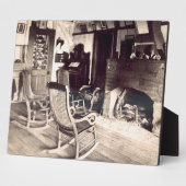 Binnenzijde van een Amerikaanse houten schuur, c.1 Fotoplaat (Zijkant)