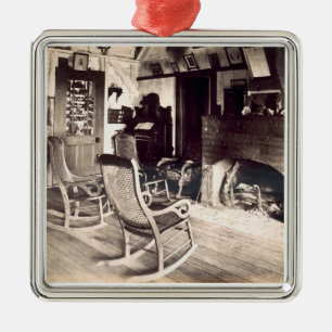 Binnenzijde van een Amerikaanse houten schuur, c.1 Metalen Ornament