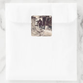 Binnenzijde van een Amerikaanse houten schuur, c.1 Vierkante Sticker (Tas)