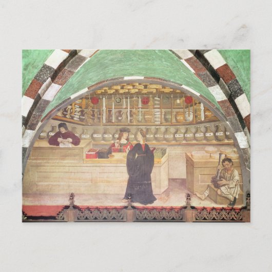 Binnenzijde van een apotheek briefkaart (Voorkant)