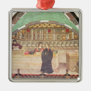 Binnenzijde van een apotheek metalen ornament