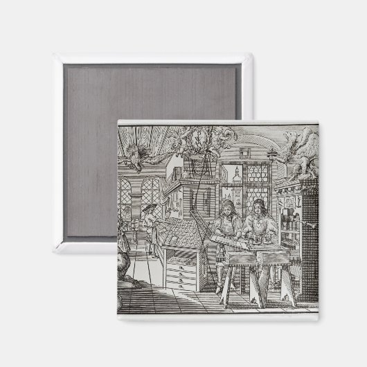 Binnenzijde van een drukkerij in Neurenberg Magneet (Voorkant / Achterkant)