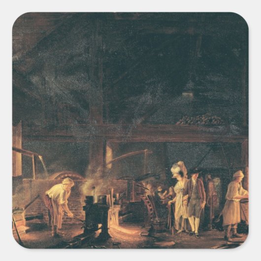 Binnenzijde van een forge, 1771 vierkante sticker (Voorkant)