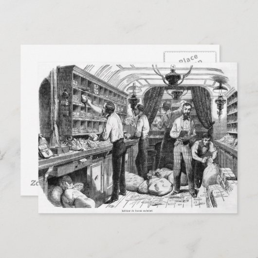 Binnenzijde van een Franse spoorwegwagon Briefkaart (Voorkant / Achterkant)