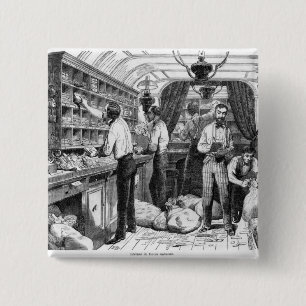 Binnenzijde van een Franse spoorwegwagon Vierkante Button 5,1 Cm