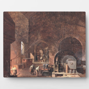 Binnenzijde van een Ironworks, c.1850-60 (olie op Fotoplaat