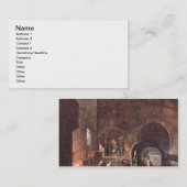 Binnenzijde van een Ironworks, c.1850-60 (olie op Visitekaartje (Voorkant / Achterkant)