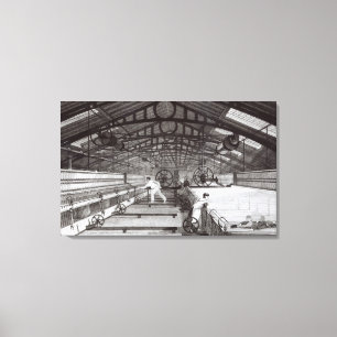 Binnenzijde van een katoenmil canvas afdruk