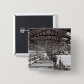 Binnenzijde van een katoenmil vierkante button 5,1 cm (Voorkant /achterkant)