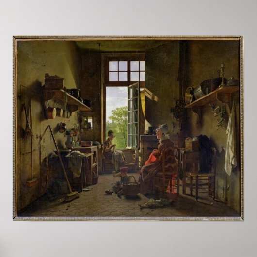 Binnenzijde van een keuken, 1815 poster (Voorkant)