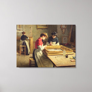 Binnenzijde van een Lijst Gilding Workshop Canvas Afdruk