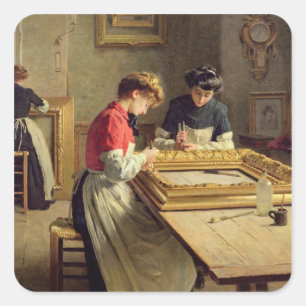 Binnenzijde van een Lijst Gilding Workshop Vierkante Sticker
