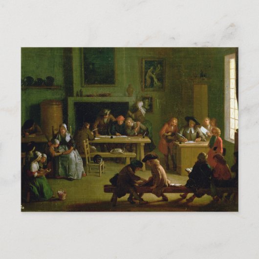 Binnenzijde van een Schoolzaal Briefkaart (Voorkant)