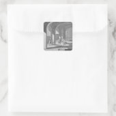 Binnenzijde van een Soap Factory, afbeelding voor Vierkante Sticker (Tas)