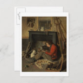 Binnenzijde van een Studio, 1845 (olie op canvas) Briefkaart (Voorkant / Achterkant)