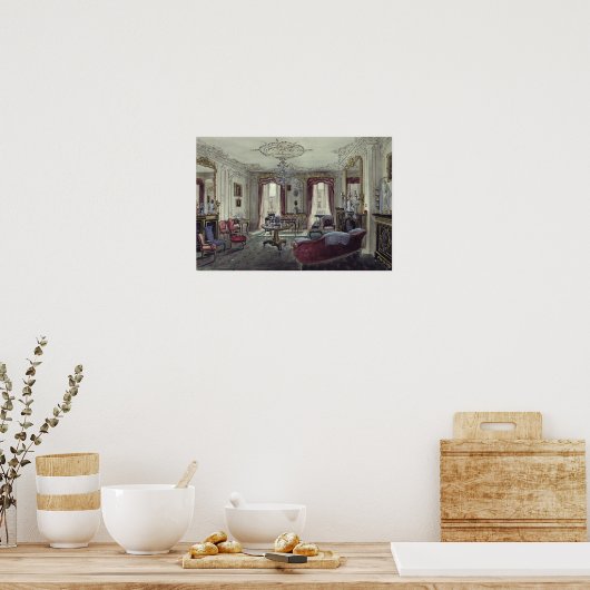 Binnenzijde van een tekenkamer poster (Keuken)