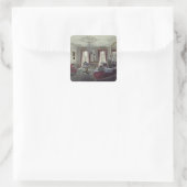 Binnenzijde van een tekenkamer vierkante sticker (Tas)