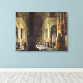 Binnenzijde van een tempel, 1652 canvas afdruk (Insitu (Houten vloer))