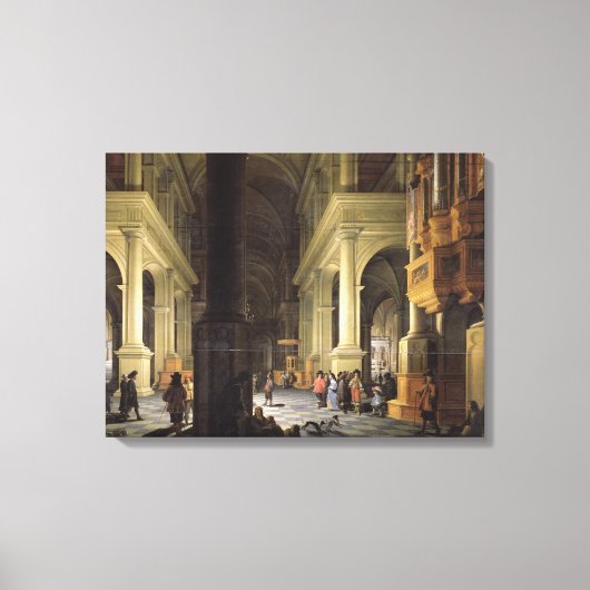 Binnenzijde van een tempel, 1652 canvas afdruk (Voorkant)