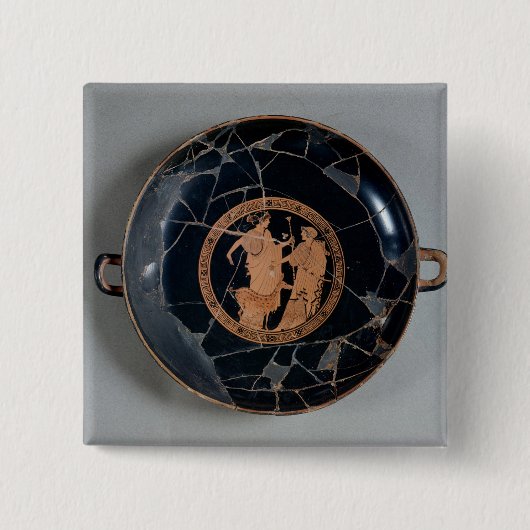 Binnenzijde van een zolder red-figures beker vierkante button 5,1 cm (Voorkant)