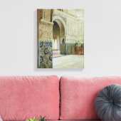 Binnenzijde van het Alhambra, Granada (w/c) Canvas Afdruk (Insitu (Woonkamer))