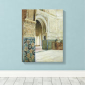 Binnenzijde van het Alhambra, Granada (w/c) Canvas Afdruk (Insitu (Houten vloer))
