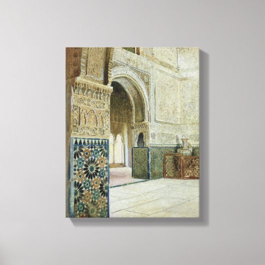 Binnenzijde van het Alhambra, Granada (w/c) Canvas Afdruk (Voorkant)