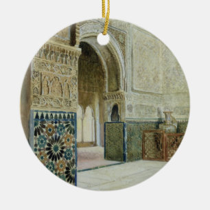 Binnenzijde van het Alhambra, Granada (w/c) Keramisch Ornament