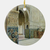 Binnenzijde van het Alhambra, Granada (w/c) Keramisch Ornament (Achterkant)