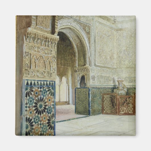 Binnenzijde van het Alhambra, Granada (w/c) Magneet (Voorkant)