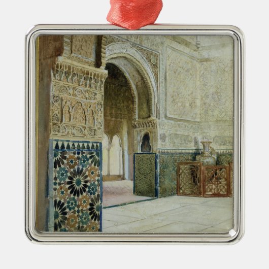 Binnenzijde van het Alhambra, Granada (w/c) Metalen Ornament (Voorkant)