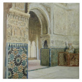 Binnenzijde van het Alhambra, Granada (w/c) Tegeltje (Voorkant)