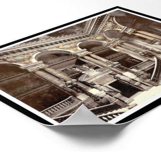 Binnenzijde van het gebouw met trap poster (Hoek)