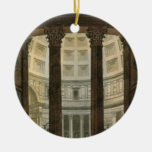 Binnenzijde van het Pantheon, Rome, van Le Costume Keramisch Ornament (Voorkant)