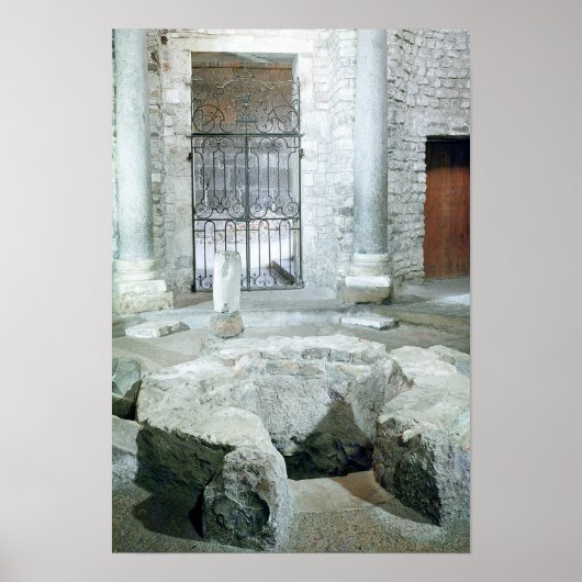 Binnenzijde van octagonale baptistery van kathedra poster (Voorkant)