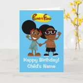 Bino en Fino Birthday Card Aanpasbaar Kaart (Gele Bloem)
