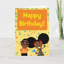 Bino en Fino Birthday Card Confetti Kaart